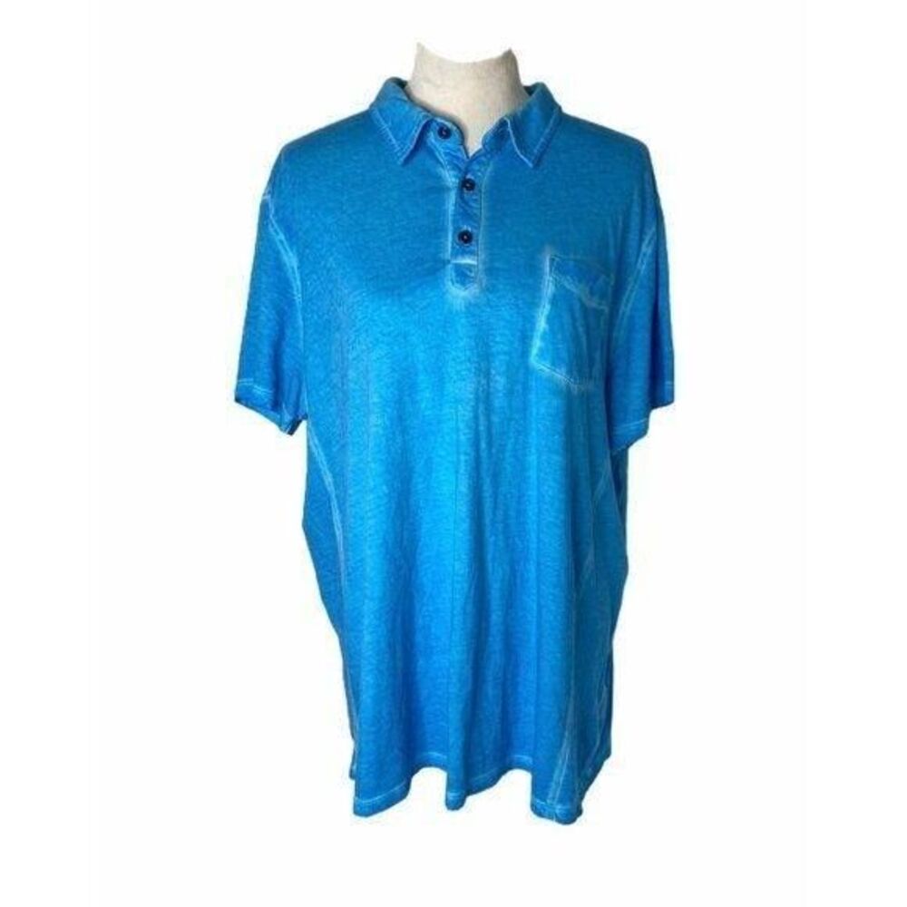 Rock & Republic Men’s Polo Shirt Blue Short Sleeve Light Weight Casual Size XXL